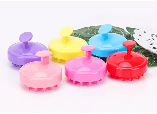 Red and Yellow Soft Silicone Shampoo Brush | Scalp Scrubber