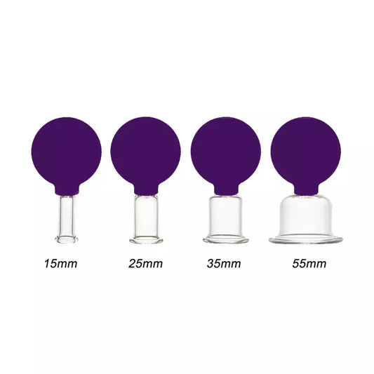 Purple 4 Set Glass Suction Cups with Silicone Balls