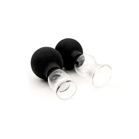 5 Piece Black 5 Glass Suction Cups | Facial Cupping Set