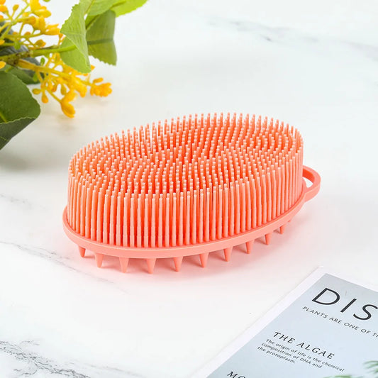 Orange Silicone Body Scrubber | Shower Brush