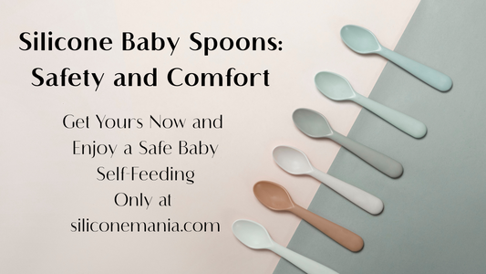 silicone baby spoons, best silicone baby spoons, soft silicone baby spoons, self-feeding baby spoons, silicone feeding spoon, baby self feeding spoon