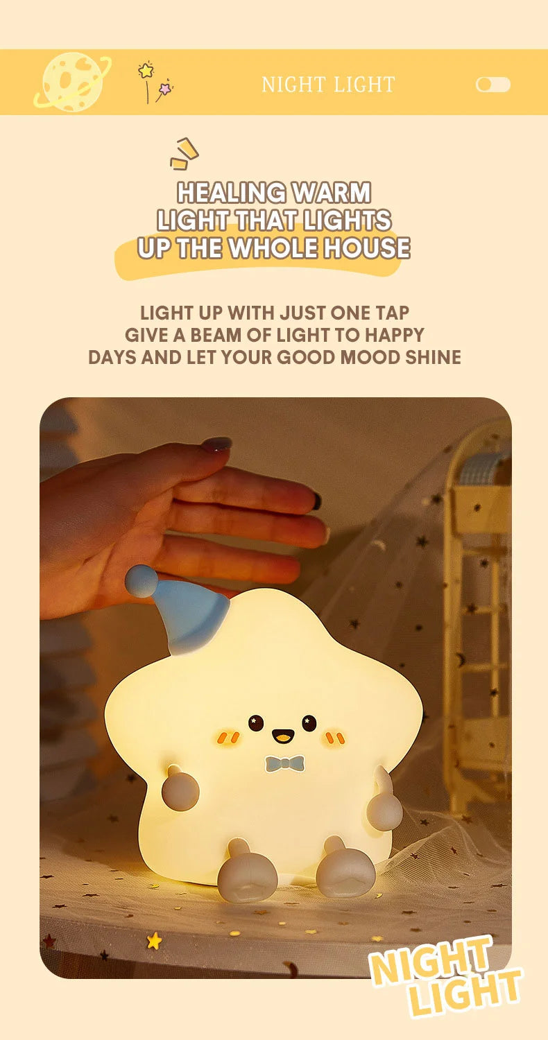Cute Star LED Silicone Night Light