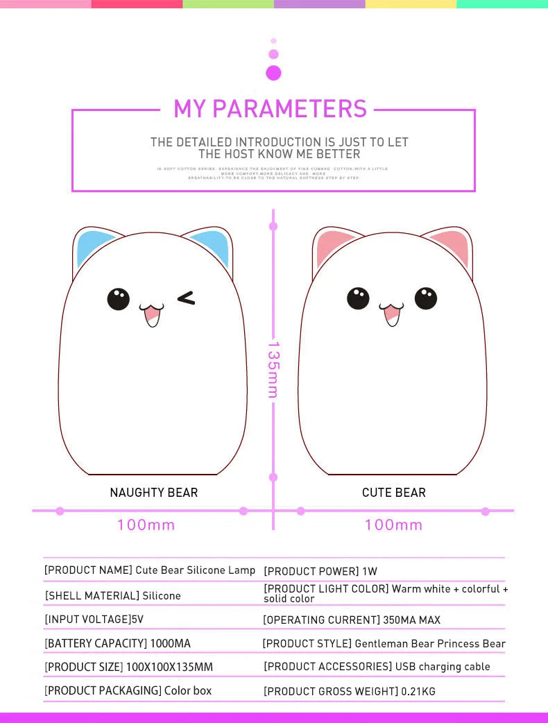 Cute Cat Silicone Night Lights