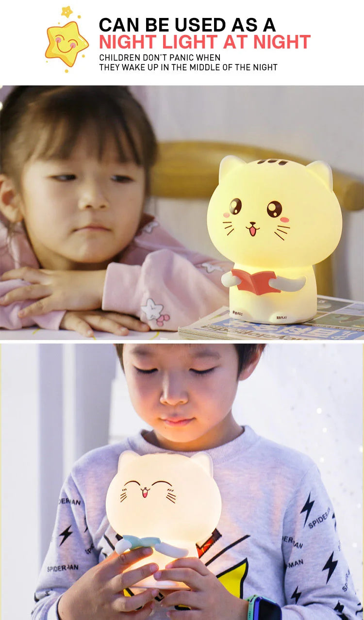 Cute Silicone Night Light with USB Charging Port