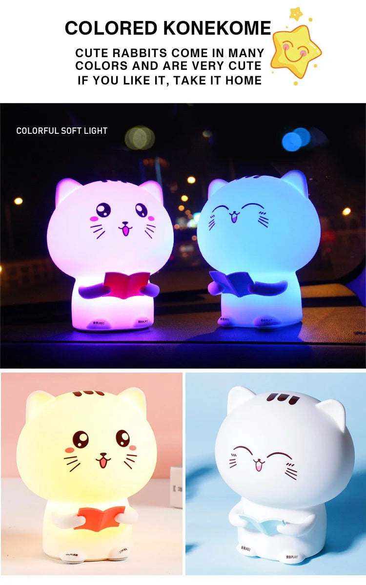Cute Silicone Night Light with USB Charging Port