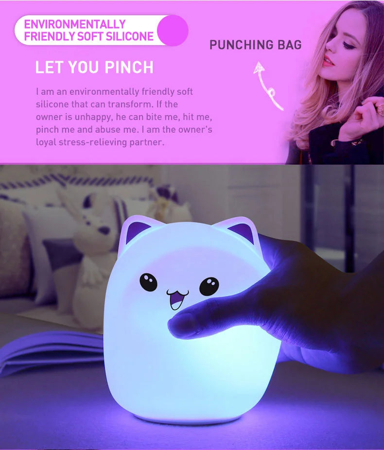 Cute Cat Silicone Night Lights
