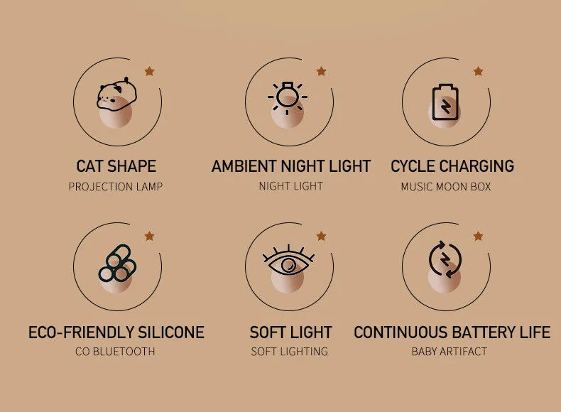 Cat Shaped Silicone Night Light for Kids