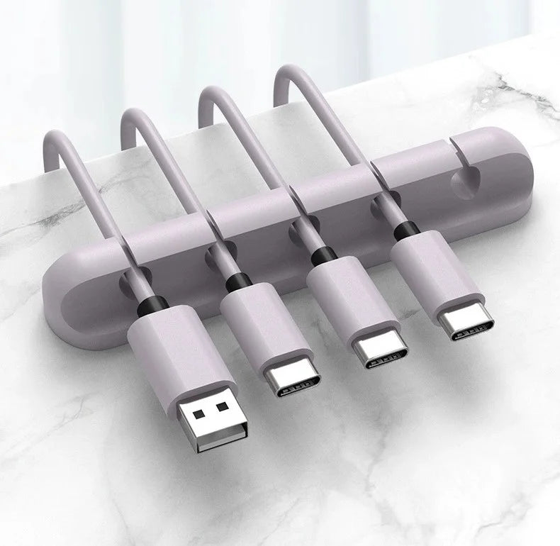 offwhite Silicone Cable Holder | Pack of five for best organization