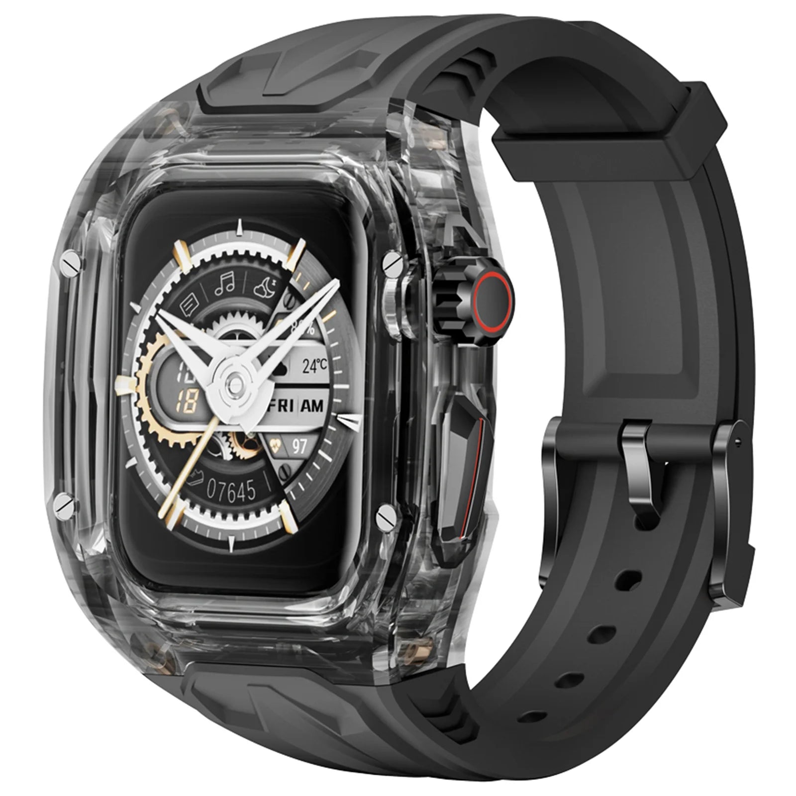Black Silicone Watch Band For Apple Watches