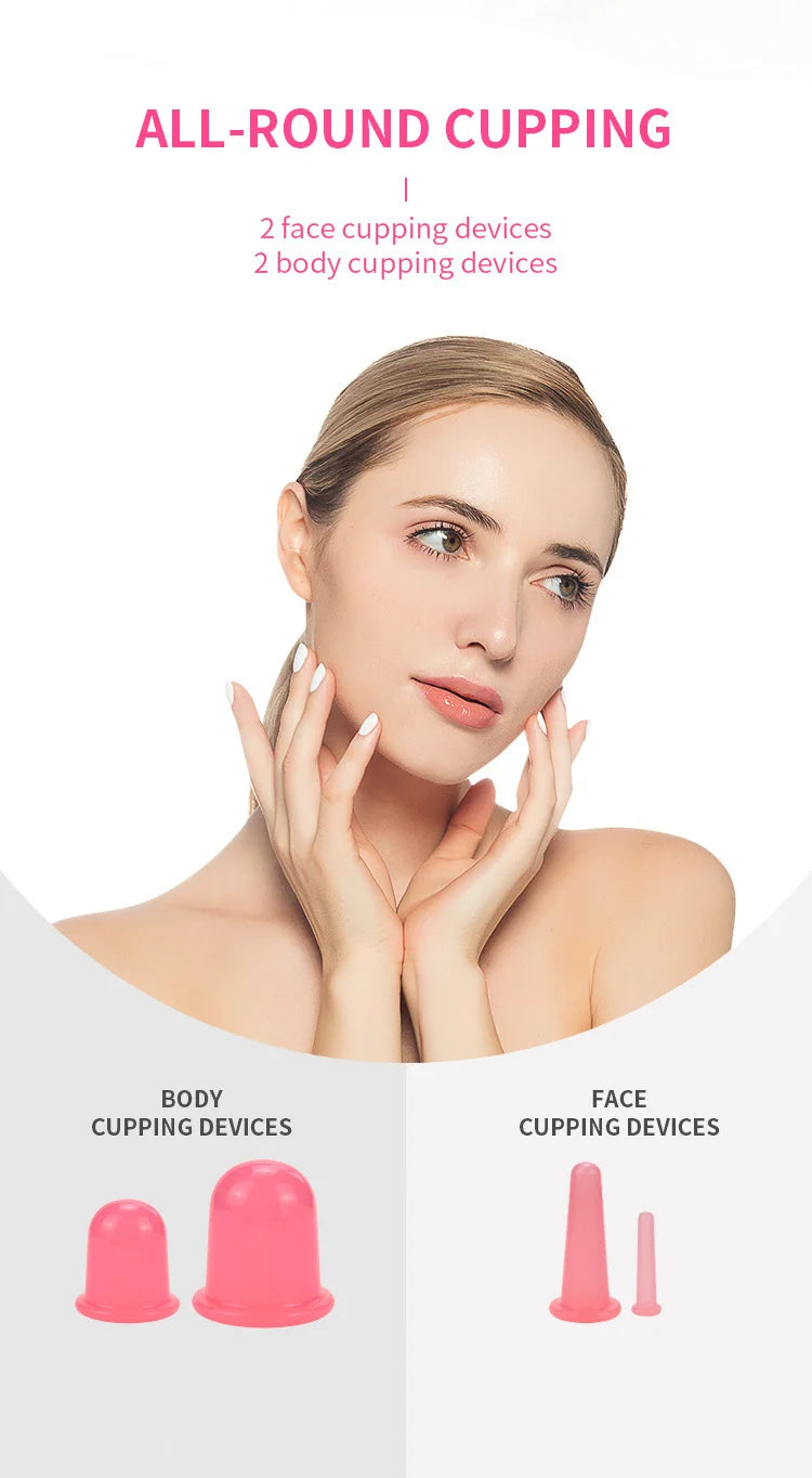 6 Cups Facial Cupping Set | Silicone Cupping Therapy Kit