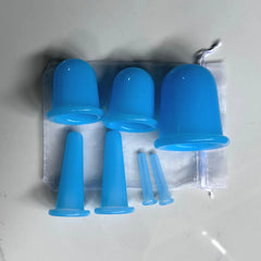6 piece Lake Blue 6 Cups Facial Cupping Set | Silicone Cupping Therapy Kit