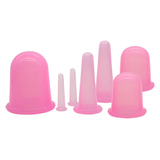 6 piece Pink 6 Cups Facial Cupping Set | Silicone Cupping Therapy Kit