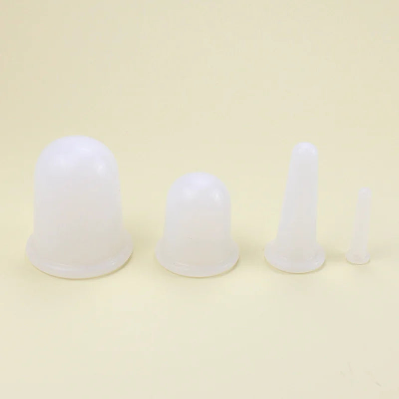 4 piece Transparent 6 Cups Facial Cupping Set | Silicone Cupping Therapy Kit