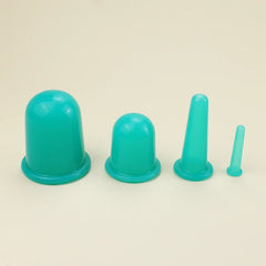 4 piece Green 6 Cups Facial Cupping Set | Silicone Cupping Therapy Kit
