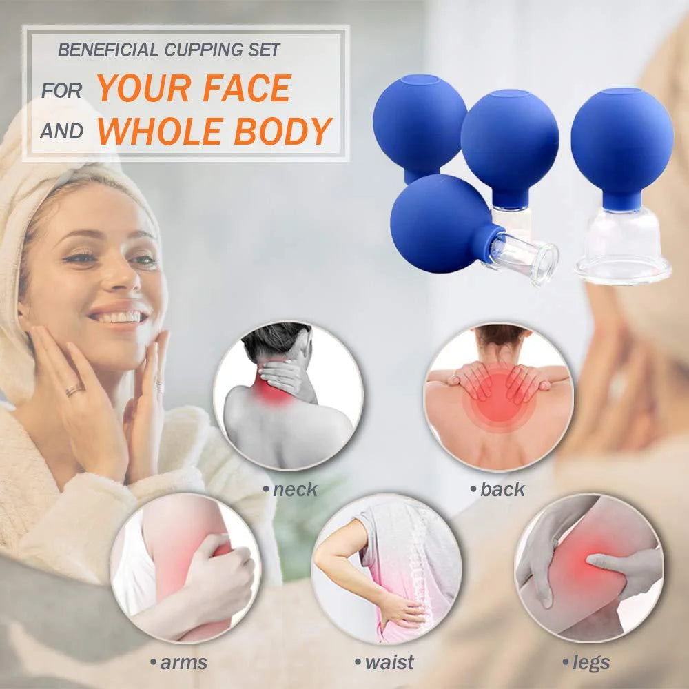 4 Set Glass Suction Cups with Silicone Balls
