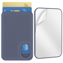 Dark Blue Silicone Phone Wallet for back of iPhone 14/13/12