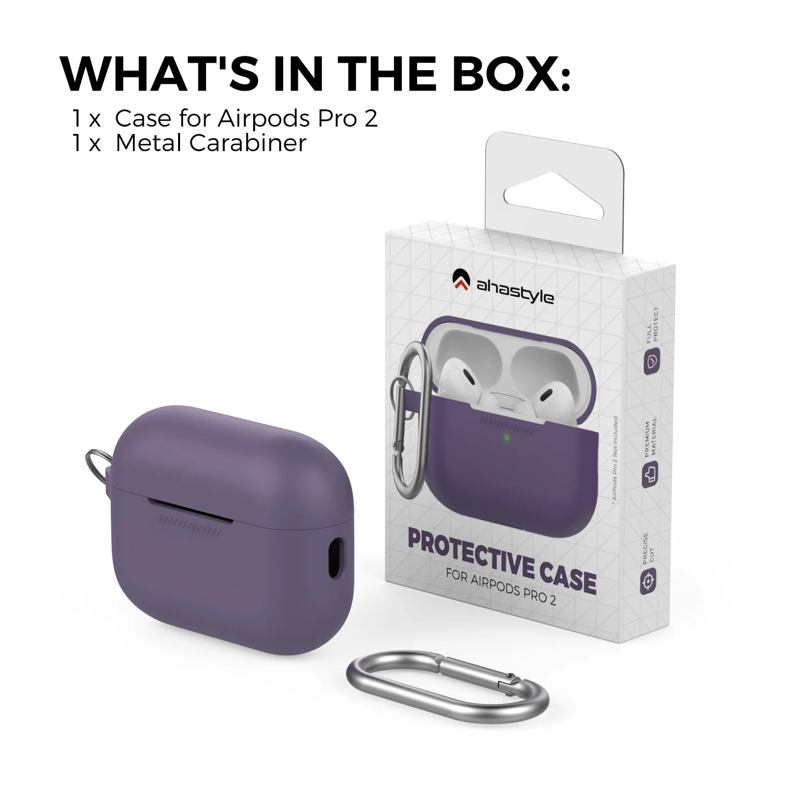 Purple Silicone AirPods Pro 2 Case for Second Generation