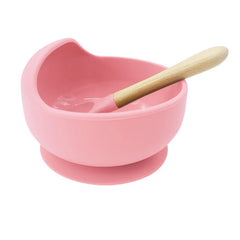 Light pink 2-piece Baby Feeding Set | Baby Solid Food Bowl and Spoon