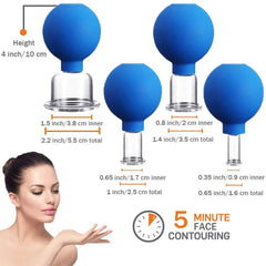 4 Set Glass Suction Cups with Silicone Balls