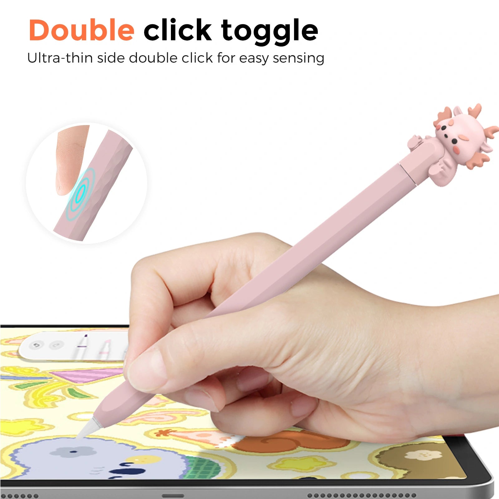 Cartoon Apple Pencil Case Cute Silicone Sleeve