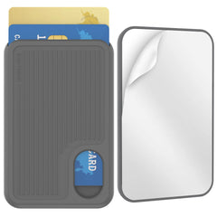 Dark Grey Silicone Phone Wallet for back of iPhone 14/13/12