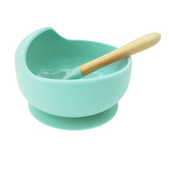cyan 2-piece Baby Feeding Set | Baby Solid Food Bowl and Spoon