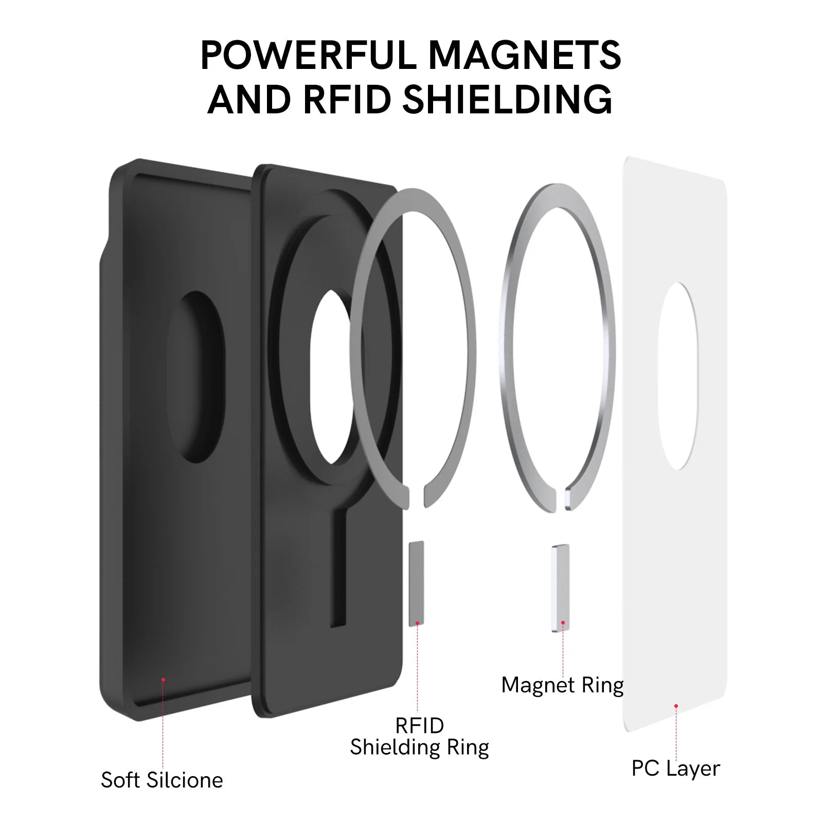 Silicone Magnetic Wallet Card for Apple iPhone