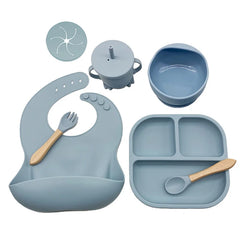 Light Blue 7-piece baby feeding set | Best baby utensils