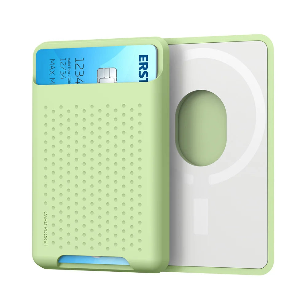 Green Magnetic iPhone x Card Holder Case Compatible with iPhone 12
