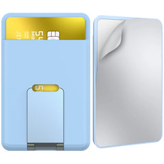 blue Silicone Magnetic Phone Wallet Card Holder Compatible with Apple