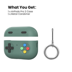Green Silicone Handheld Console Game Cover for AirPods Pro 2