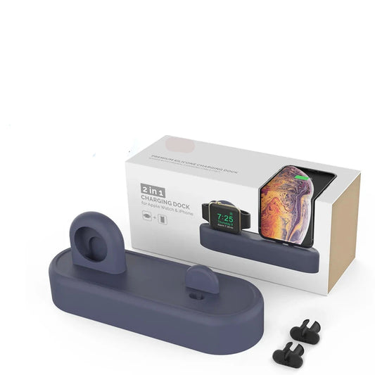 Silicone 2 in 1 Charging Dock for iWatch and iPhone