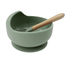 Matcha Green 2-piece Baby Feeding Set | Baby Solid Food Bowl and Spoon