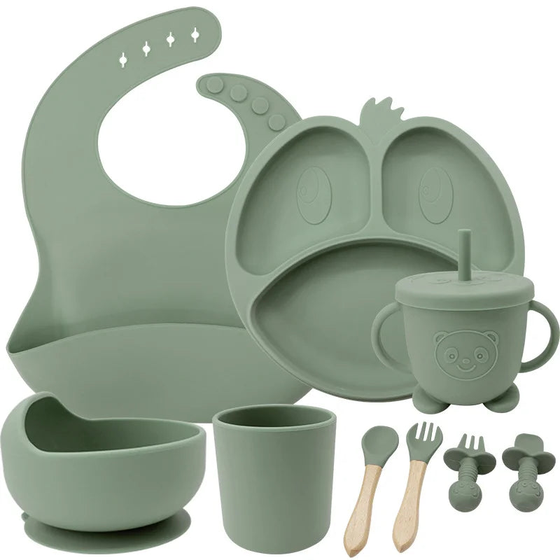 9-piece Silicone Baby Feeding Set | Best Baby Utensils