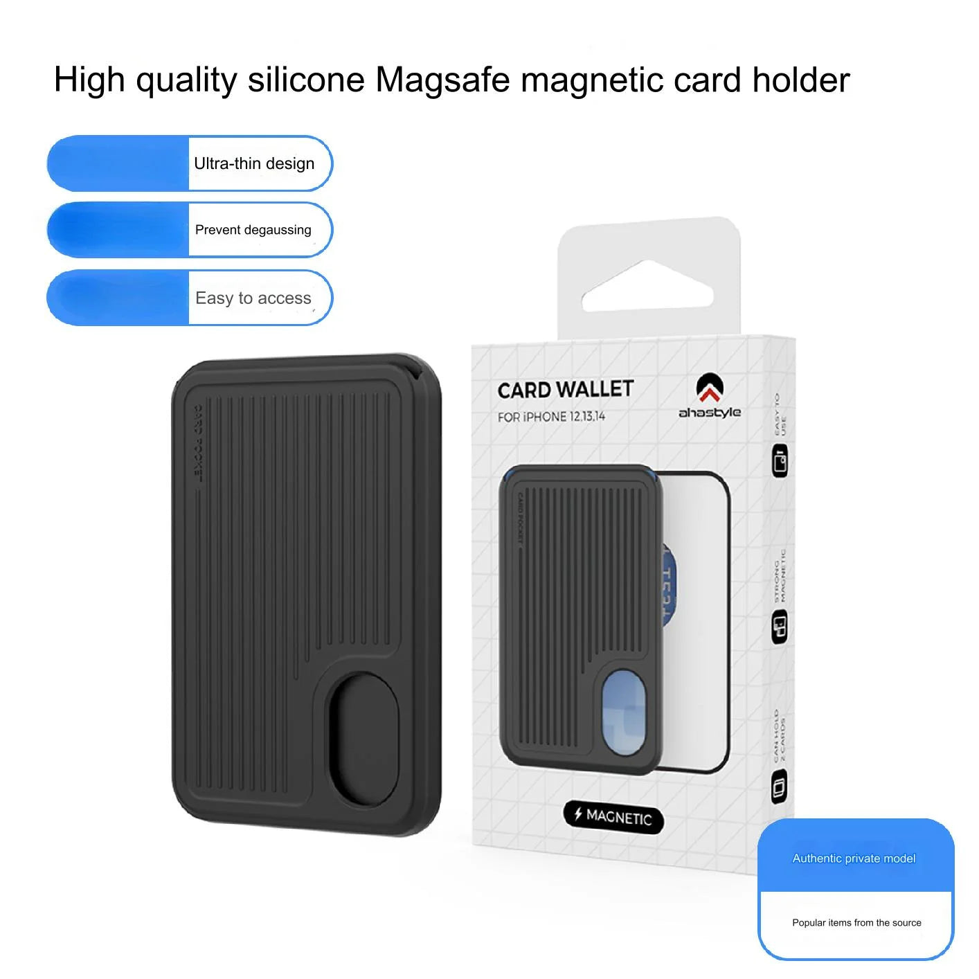 Silicone Phone Wallet for back of iPhone 14/13/12
