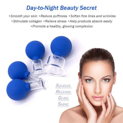 4 Set Glass Suction Cups with Silicone Balls