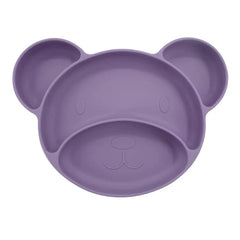 Burgundy Teddy Silicone Baby Plate | Best Toddler Plate