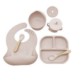 Beige 7-piece baby feeding set | Best baby utensils