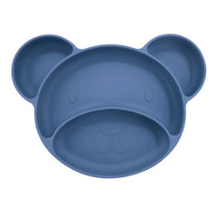Midnight Blue Teddy Silicone Baby Plate | Best Toddler Plate