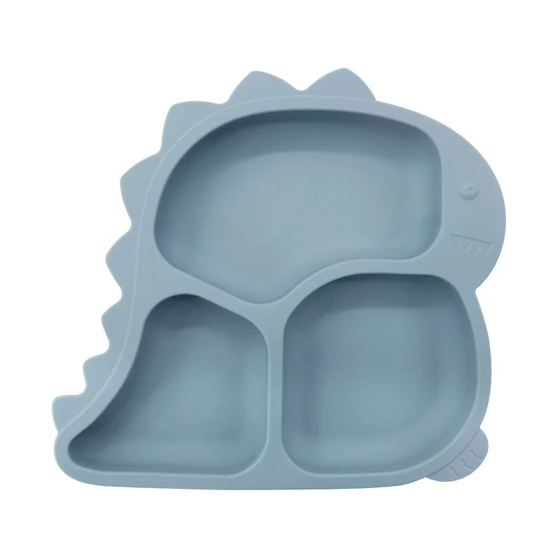 1 piece Light Blue Dino Silicone Baby Feeding Set | Best Baby Utensils