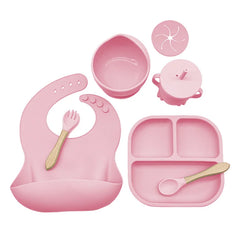 pink 7-piece baby feeding set | Best baby utensils