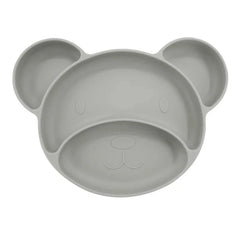 Silver Teddy Silicone Baby Plate | Best Toddler Plate
