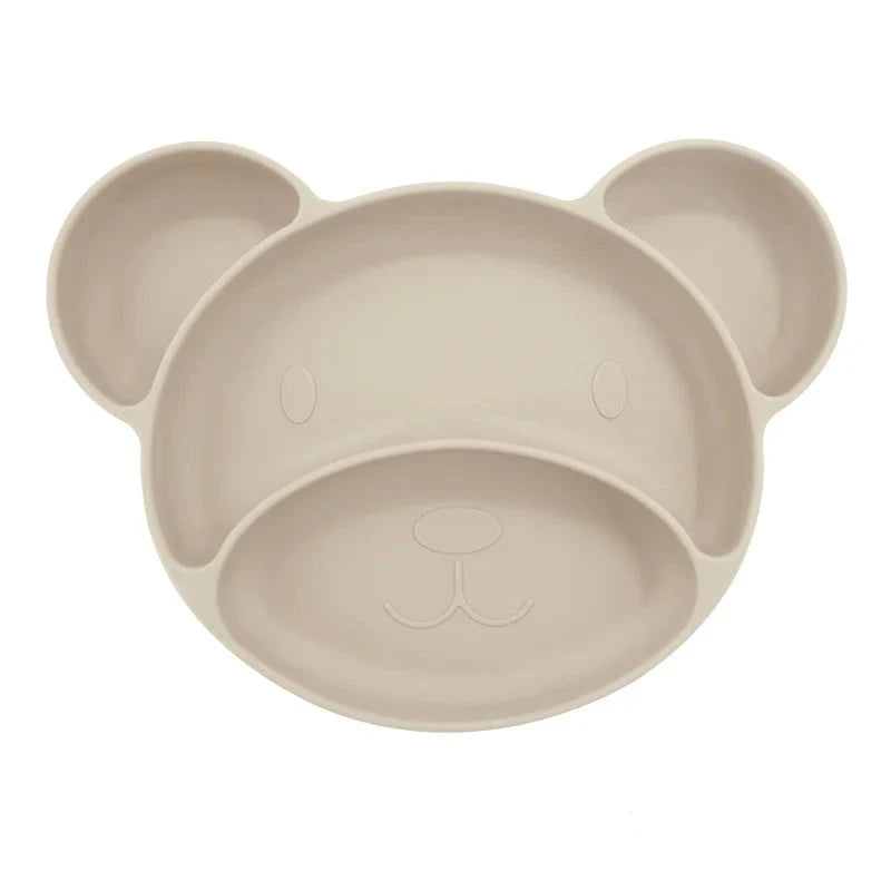 Beige Teddy Silicone Baby Plate | Best Toddler Plate