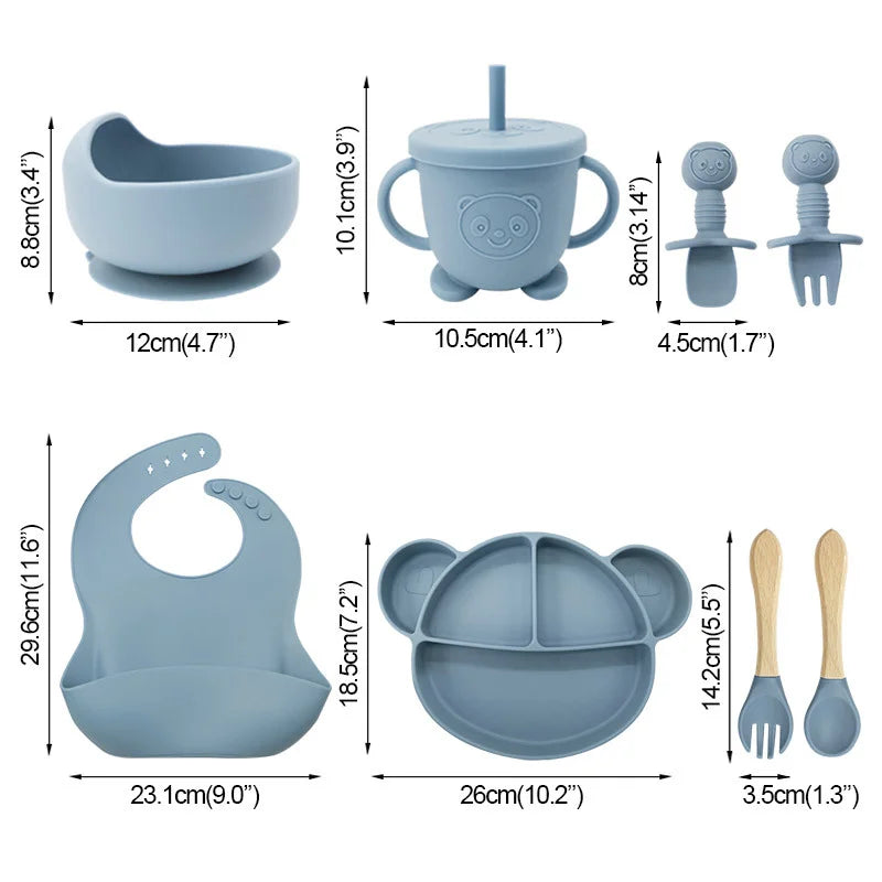 Mickey Mouse Silicone Bibs and Baby Feeding Set
