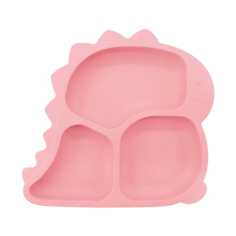 1 piece Pink Dino Silicone Baby Feeding Set | Best Baby Utensils
