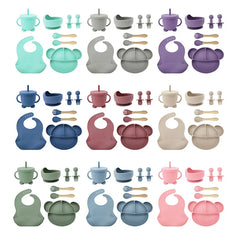 Mickey Mouse Silicone Bibs and Baby Feeding Set