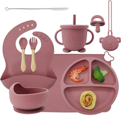 10-Piece Silicone Bib and Baby Feeding Set | Baby Utensils