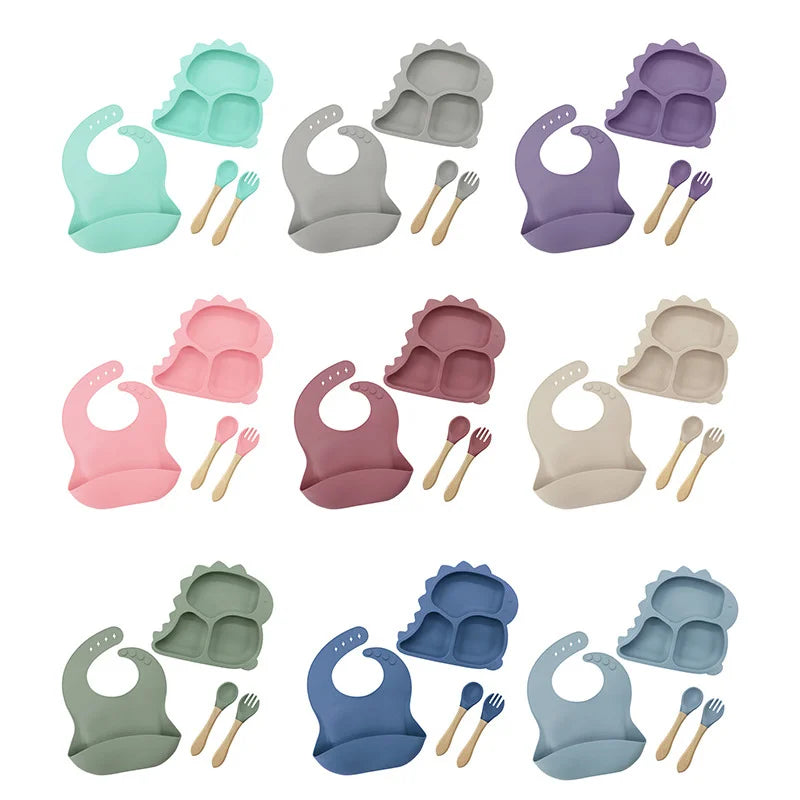 Dino Silicone Baby Feeding Set | Best Baby Utensils