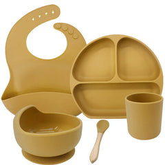 Gold 5-piece Silicone Baby Feeding Set | Best Feeding Set