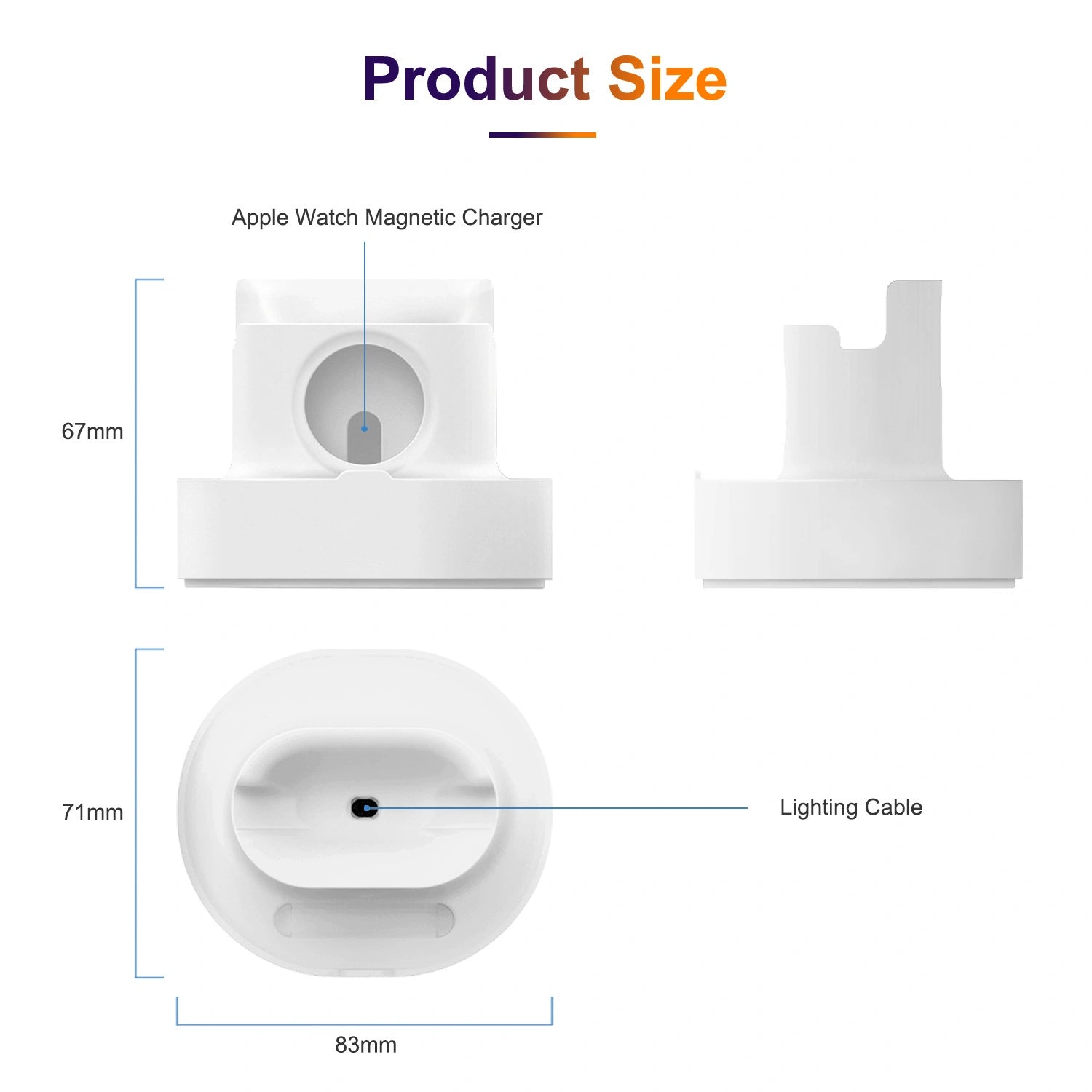 3 in 1 Silicone Apple Watch Phone Pods Charger